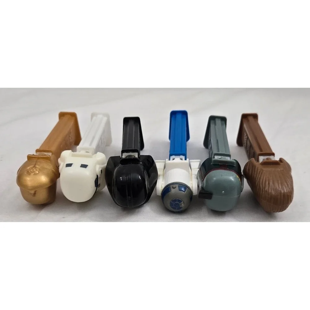 VTG 90s Star Wars PEZ Dispenser Lot 6 Boba Fett Vader C-3PO Stormtrooper‎ R2-D2